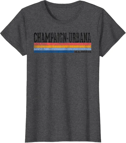 Vista 6 de clásico 1980s estilo champaign-urbana Illinois T Shirt, hombre 2XL, Blanco