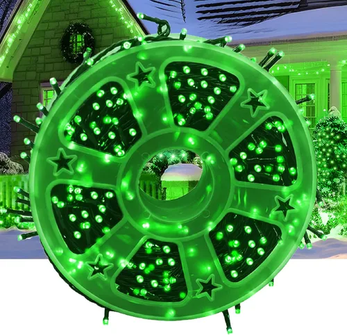 Vista 18 de Kwaiffeo - luces de Navidad blancas, 100 pies de longitud, 300 luces LED, impermeables, enchufables, para interiores y exteriores, 8 modos de luz