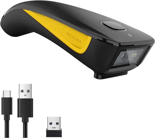 Vista 10 de NETUM Mini escáner de código de barras compatible con Bluetooth, pequeño escáner de código de barras USB portátil para inventario, lector