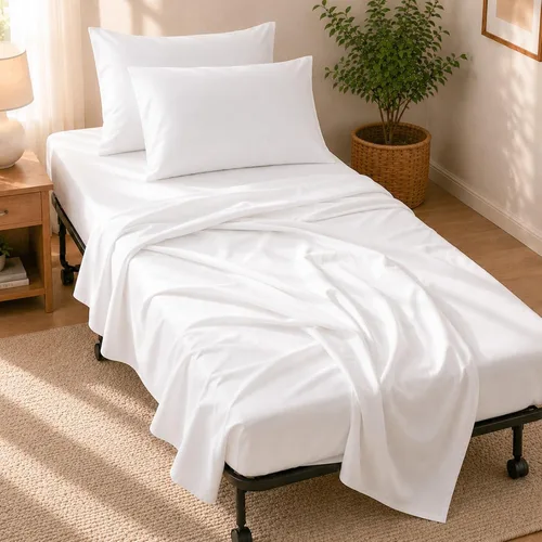 Vista 9 de Juego de sábanas para cuna de 33 x 75 pulgadas, juego de sábanas de algodón egipcio (4 piezas) para colchón de tamaño cuna ajustable para cama