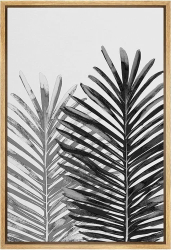 Vista 14 de SIGNWIN Lienzo enmarcado para pared, acuarela verde, bosque, helecho, planta, naturaleza, ilustraciones de área silvestre, arte moderno, rústico