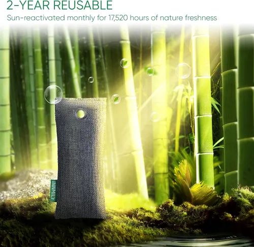 Vista 8 de Absorbedor de olores de carbón activado, paquete de 6 eliminadores de olores naturales para zapatos, bolsas purificadoras de aire de carbón