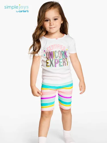 Vista 3 de Simple Joys by Carters Conjunto de pijama de algodón ajustado de 6 piezas para bebés niños pequeños y niñas