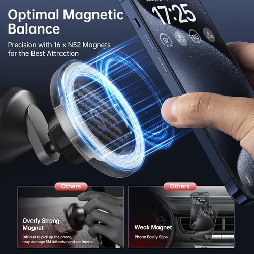 Vista 5 de SYNCWIRE Soporte para Auto MagSafe - Soporte Magnético para Teléfono con Rotación Flexible para Tablero, Imanes Fuertes, Compatible Universal