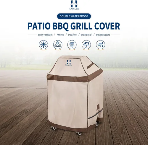 Vista 2 de HAMLER Funda para Parrilla de 30 Pulgadas, Cubiertas para Barbacoa Resistentes e Impermeables de Servicio Pesado, Fundas para Parrilla de Gas