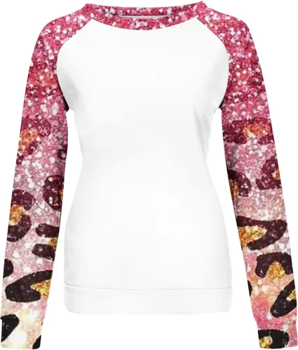 Vista 5 de Blczomt Womens Sweatshirts Round Neck Casual Patchwork Fall Fashion Outfits Long Sleeve Comfy Trendy Raglan Pullover Tops