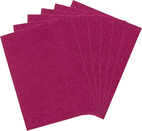 Vista 4 de Mega Crafts 6 hojas metálicas de espuma EVA de 9 x 12 pulgadas, papeles con purpurina azul brillante con parte trasera adhesiva, álbumes