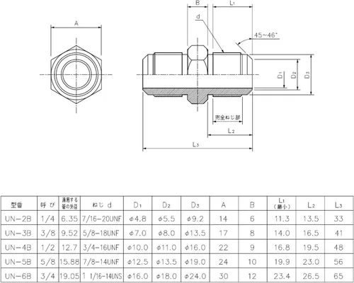 Vista 2 de INABA DENKO UN-3B Subcomponente de tubería de aire acondicionado, cuerpo de unión de flare