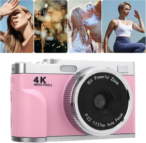 Vista 6 de Bewinner 4K 48MP UHD Digital Camera, Compact Portable Camera with 16x Zoom and Smart Autocococo, Travel Anti Shake Vlog Cameras with 32GB Memory