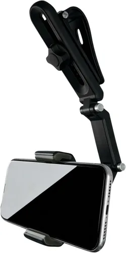Vista 7 de Craedli Soporte giratorio de 360° para teléfono para visera solar de automóvil, plegable y retráctil, soporte universal para teléfono celular