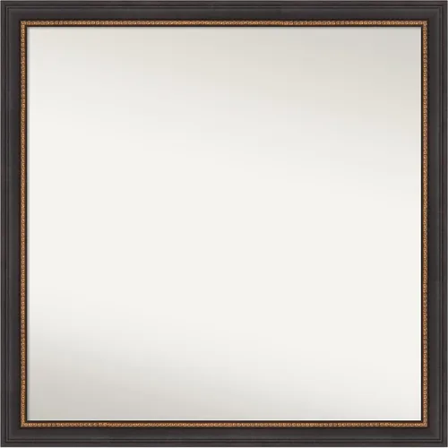 Vista 210 de Amanti Art Espejo de baño negro para sobre el fregadero, 23 x 23 pulgadas, espejo cuadrado negro Ashton, marco de madera tradicional mediano, se