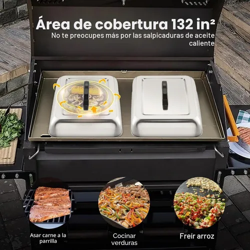 Vista 5 de Joyfair - Juego de herramientas de cúpula fundidora (sin ventilación, 1 unidad) Rectangular Cheese Melt Domes for Blackstone Griddle Flattop
