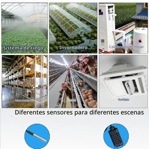 Vista 6 de Tuya app Interruptor de relé con sensor de temperatura WiFi de 1 canal, contacto seco compatible con Alexa Google Home