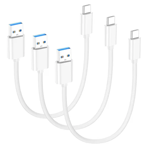Vista 23 de Cable corto USB A a USB C 3.1 de 6 pulgadas, 0.5 pies, cable de transferencia de datos de alta velocidad de 10 Gbps compatible con MacBook Pro, iPad
