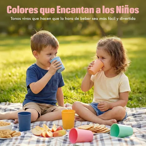 Vista 7 de MASTERCOOK 6 Piezas de Tazas Pequeñas Reutilizables – 8 oz Vasos Irrompibles para Beber – Tazas para Niños Pequeños para Agua, Jugo, Leche – Vasos