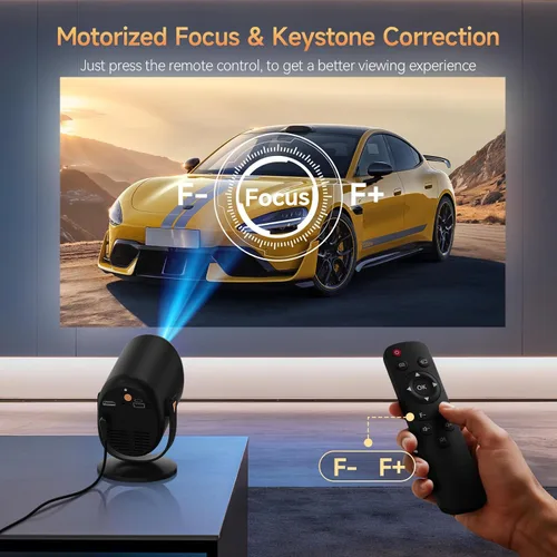 Vista 4 de Mini Proyector con WiFi y Bluetooth, Proyector Portátil Nativo 1080P Compatible con 4K con Soporte Ajustable de 180°, Pantalla Máxima de 180