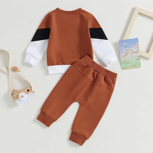 Vista 7 de YINGISFITM Conjunto de sudadera de manga larga con capucha y botones a cuadros para niños pequeños, ropa de invierno a la moda