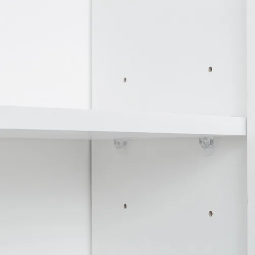 Vista 7 de 6-Door Tall Wardrobe & Kitchen Cabinet with Open Shelf and Drawer, White Design for Bedroom Use