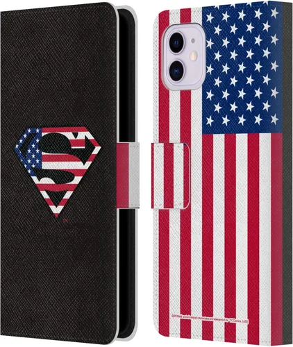 Vista 113 de Head Case Designs Funda de piel con licencia oficial de Superman DC Comics con logotipos negros y rojos compatible con Apple iPhone 11