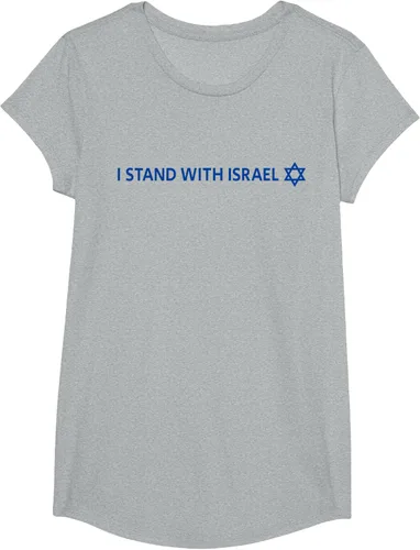 Vista 53 de I Stand With Israel Camiseta de la estrella judía de David de la bandera israelí, Blanco