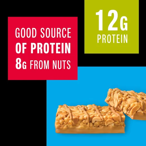 Vista 4 de KIND Barras de proteínas, mantequilla de maní crujiente, aperitivos saludables, sin gluten, 0.47 onzas de proteína, 12