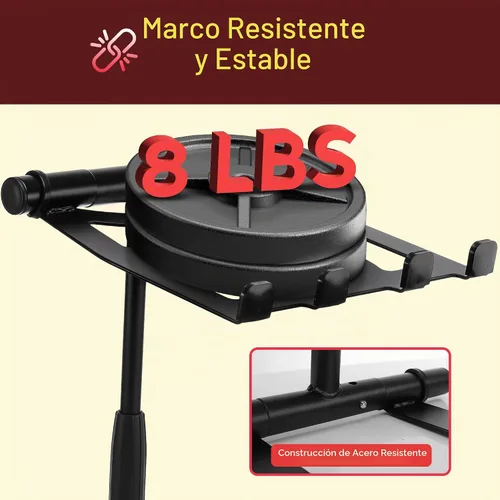 Vista 5 de Soporte de mesa Pyle plpts47 para todo tipo de dispositivos. Estación de trabajo para DJ con estantes en dos niveles., Negro
