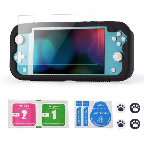 Vista 9 de Teyomi Protective Case Compatible with Nintendo Switch Lite, Silicone Protective Cover for Nintendo Switch Lite with Tempered Glass Screen