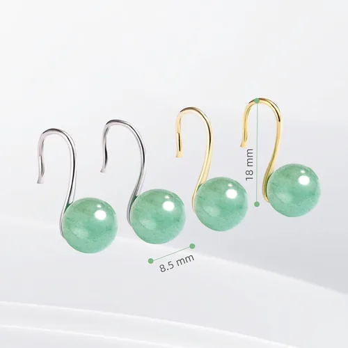 Vista 3 de GLLBTPT Vintage 925 Sterling Silver Jade Drop Earrings,Green Earring Women,Jade Jewelry for Women,Good Luck Handmade Earrings Gift for Birthday