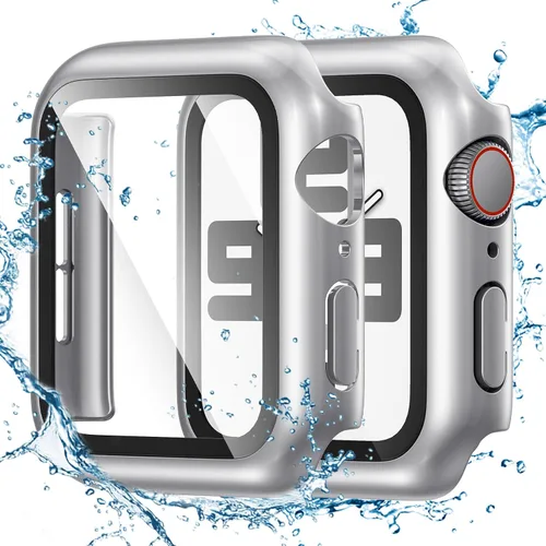 Vista 14 de Tensea - Funda protectora de pantalla para Apple Watch de 1.732 in SE 3/2nd/SE/Series 6/5/4 Waterproof iWatch Protective Face Cover -Tempered