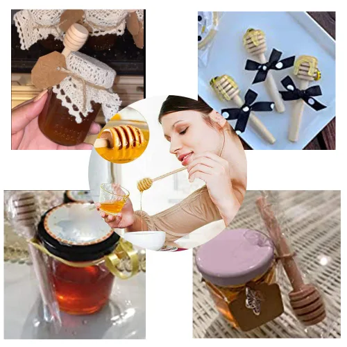 Vista 5 de 20 unidades de palitos de miel, dispensador de miel de 3 pulgadas, dispensador de miel de madera para tarros de miel, dispensar miel, llovizna