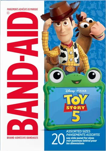 Vista 8 de BAND-AID Vendajes adhesivos de marca para pequeños cortes y rasguños, Disney y Pixar Toy Story 5 para niños, varios tamaños, 20