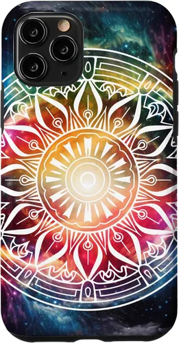 Vista 10 de Funda para iPhone 14, mandala espiritual, hippie y bohemio, meditación de flores para mujer
