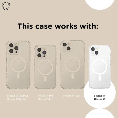 Vista 5 de Funda PopSockets para iPhone 14 con agarre telefónico y deslizador compatible con MagSafe, funda para iPhone 14, compatible con carga inalámbrica