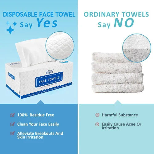 Vista 6 de HOMEXCEL Toallas faciales, toallitas faciales desechables, toallitas secas biodegradables para quitar maquillaje, toallas faciales súper suaves