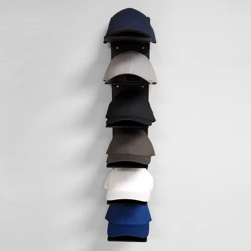 Vista 5 de OnDisplay Expositor de acrílico de lujo para gorras, organizador de gorra de béisbol montado en la pared, exhibición de pared con varios estantes