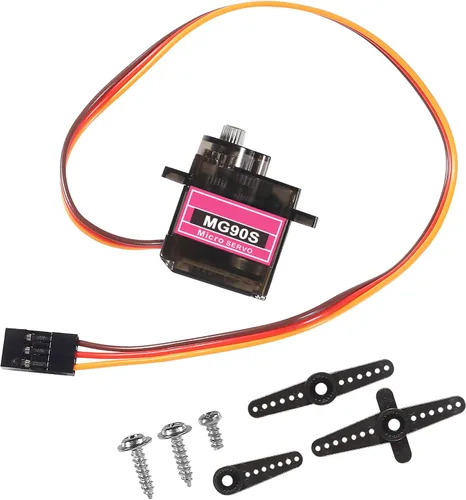Vista 3 de 2 piezas MG90S 0.32 oz servo motor micro servo metal engranado kit mini servos para RC robot helicóptero avión controles coche barco con cable