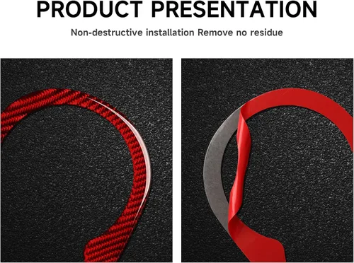Vista 4 de Para Dodoge Challenger 2015 2016 2017 2018 2019 2020 2021 2022 2023 Accesorios Car Cup Holder Decor Calcomanías Calcomanías de fibra de carbono