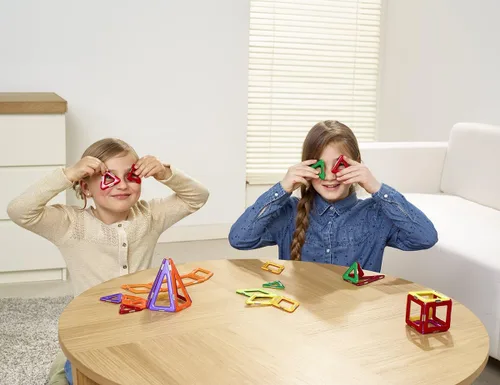 Vista 2 de GeoSmart GeoSphere - Juego de construcción GeoMagnetic STEM de 31 piezas con spinner