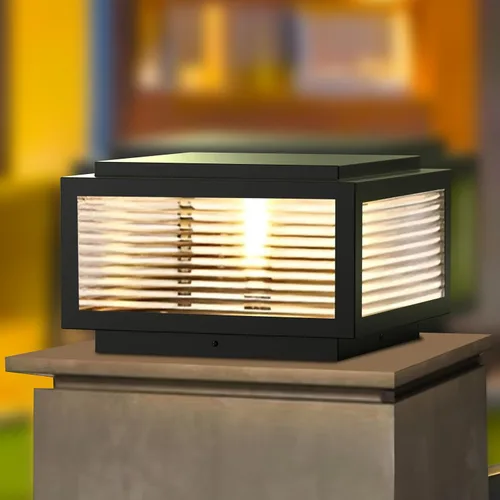 Vista 8 de Luz de poste para exteriores de 12 x 12 pulgadas, luz de columna, lámpara de columna con cable de 110-240 V (12-36 V bombilla de reemplazo), luz