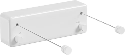 Vista 10 de Tendedero retráctil Línea de ropa para interiores y exteriores Línea de secado de ropa resistente Estante de secado de ropa montado