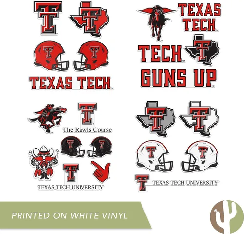Vista 6 de Desert Cactus Texas Tech Sticker - Calcomanía de vinilo de Texas Tech Red Raiders, para laptop, botella de agua para automóvil, hoja de recortes