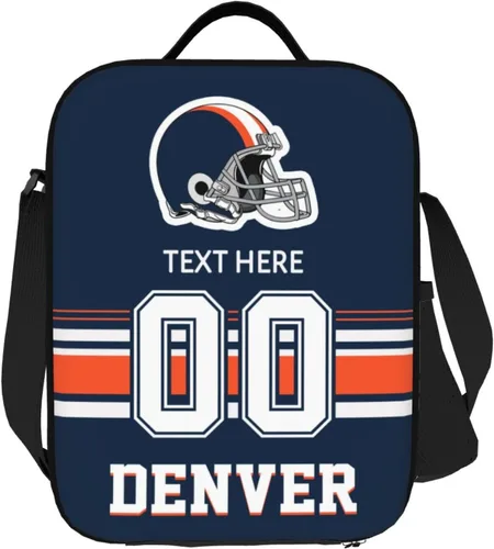 Vista 33 de Bolsa de almuerzo personalizada de Nueva Inglaterra, regalos para hombres, mujeres, fanáticos, con nombre y número personalizados, correas de hombro