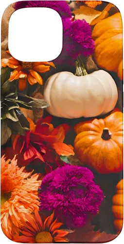 Vista 6 de Funda con temática de otoño para iPhone 16, diseño de calabaza, niña, mujer, diseño vintage de otoño