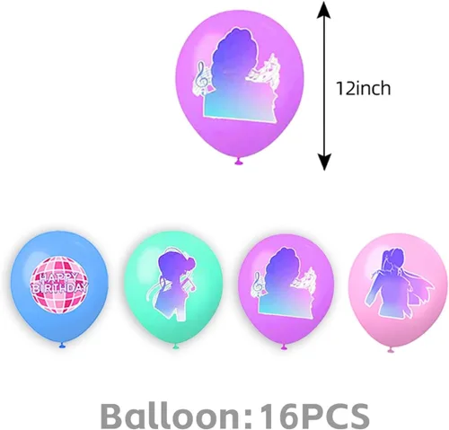 Vista 5 de Suministros de fiesta de cumpleaños decoraciones globos decoración banner patriótico abanicos de papel decoración suministro rosa niña escuela aula