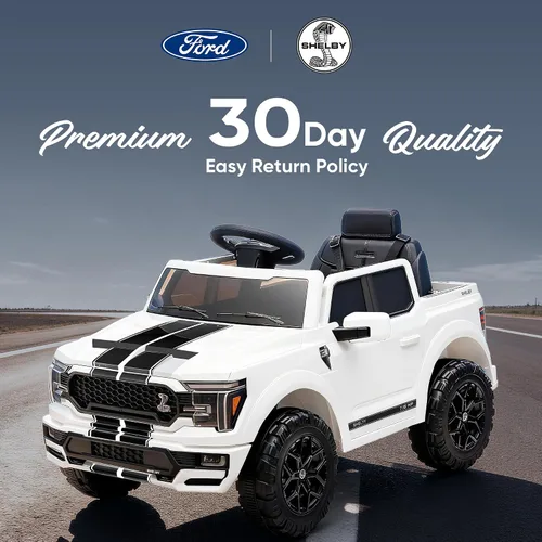 Vista 8 de Ford Shelby F150 24V Ride on juguete para niños 3-6 coche eléctrico con Blanco