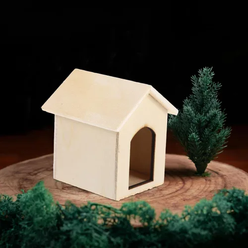 Vista 3 de EXCEART Casa de muñecas para perros 1/12, casa de muñecas para perros, casa de muñecas en miniatura, accesorios de decoración de jardín