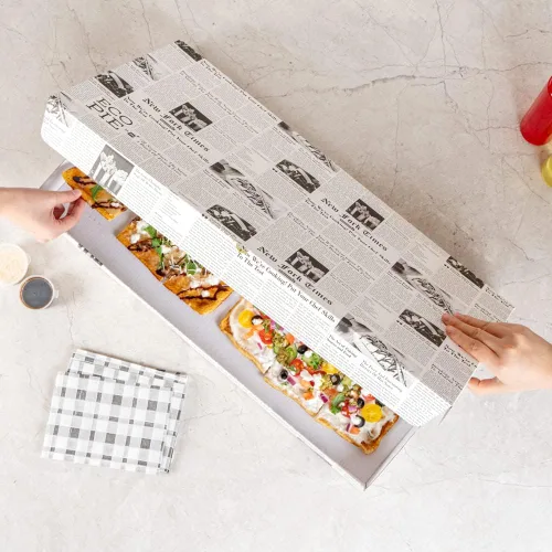 Vista 78 de Restaurantware - Cajas para pizza, 50 unidades, 14 x 7 x 1.5 pulgadas, embalaje de papel de cartón corrugado con bloqueo de pestañas, resistente a