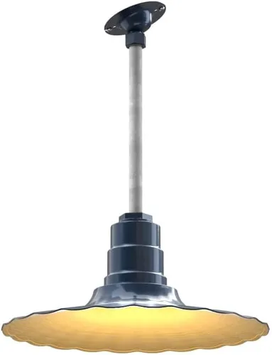 Vista 48 de Steel Lighting Co. Colgante Eagle Rock Lámpara montada en el techo Onda radial de 16 pulgadas vástago de 12 pulgadas Acero resistente