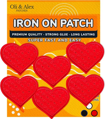 Vista 10 de Parches para planchar – Parche de corazón negro, 6 piezas, parche bordado para planchar de 2.2 x 1.8 pulgadas – 2.2 x 1.9 in – A-24
