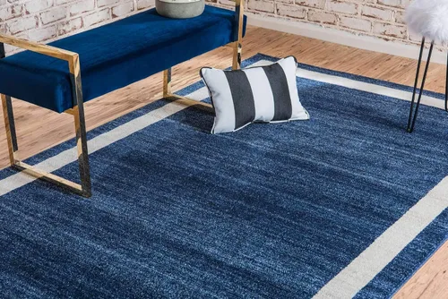 Vista 2 de Alfombra Unique Loom colección Del Mar - Maria (2,16 m x 3,05 m, Rectangular, Azul marino/ Marfil)